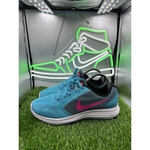 Nike Revolution 3 819416-401‎ Youth Running  Shoes Blue Pink Size 7Y Womens 8.5